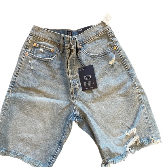 ❤️ GAP HIGH RISE BERMUDA DENIM JEAN SHORTS SIZE SIZE 28 NEW - Picture 1 of 12